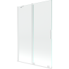 Mexen Velar 2-flügelige Badewannenabtrennung 120 x 150 cm, transparent, weiß - 896-120-000-01-20