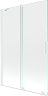 Mexen Velar 2-flügelige Badewannenabtrennung 120 x 150 cm, transparent, weiß - 896-120-000-01-20