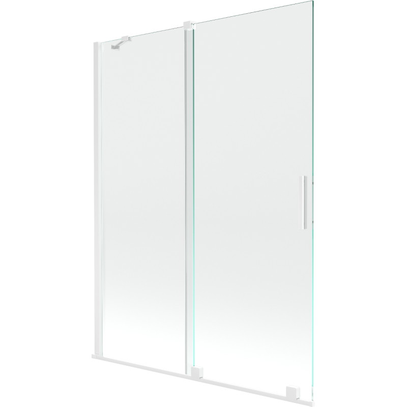 Mexen Velar 2-Panel Sliding Bathtub Screen 130 x 150 cm, Transparent, White - 896-130-000-01-20