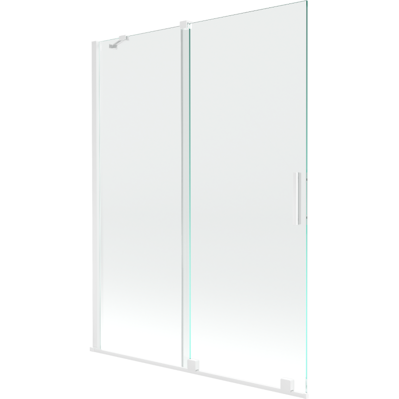 Mexen Velar Duschwand für die Badewanne, 2-flügelig, verschiebbar 130 x 150 cm, transparent, weiß - 896-130-000-01-20