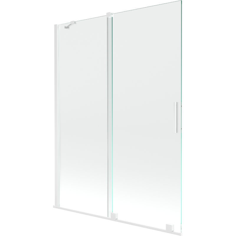 Mexen Velar paroi de baignoire 2 volets coulissants 130 x 150 cm, transparent, blanc - 896-130-000-01-20