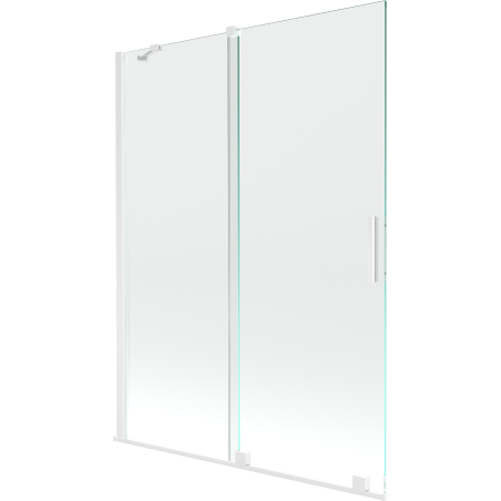 Mexen Velar Duschwand für die Badewanne, 2-flügelig, verschiebbar 130 x 150 cm, transparent, weiß - 896-130-000-01-20