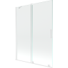 Mexen Velar Duschwand für die Badewanne, 2-flügelig, verschiebbar 130 x 150 cm, transparent, weiß - 896-130-000-01-20
