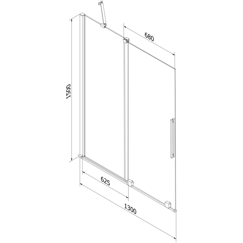 Mexen Velar paravent de baignoire coulissant à 2 volets 130 x 150 cm, transparent, blanc - 896-130-000-01-20