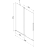 Mexen Velar parawan nawannowy 2-skrzydłowy rozsuwany 130 x 150 cm, transparent, biały - 896-130-000-01-20