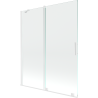 Mexen Velar tweezijdige, uitschuifbare badwand 140 x 150 cm, transparant, wit - 896-140-000-01-20