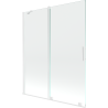 Mexen Velar Wannenspritzschutz, 2-flügelig, verschiebbar, 140 x 150 cm, transparent, weiß - 896-140-000-01-20