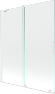 Mexen Velar parawan nawannowy 2-skrzydłowy rozsuwany 140 x 150 cm, transparent, biały - 896-140-000-01-20