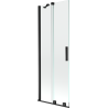 Mexen Velar tweedelige uitschuifbare badwand 70 x 150 cm, transparant, zwart - 896-070-000-01-70