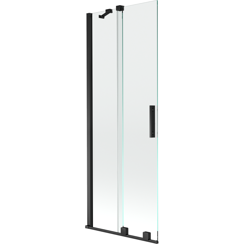 Mexen Velar badwand tweedelig schuifbaar 75 x 150 cm, transparant, zwart - 896-075-000-01-70