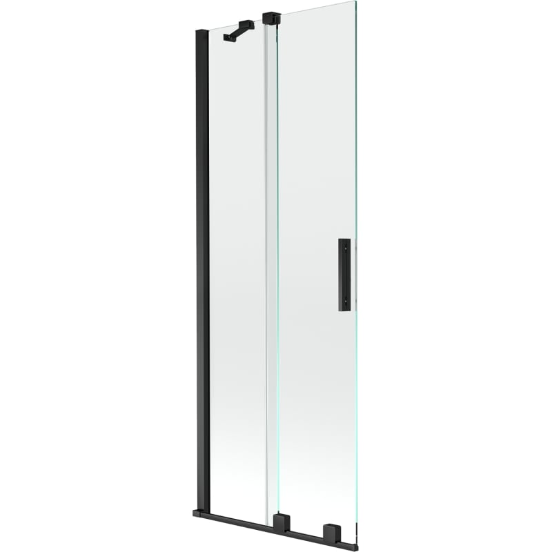 Mexen Velar klizni paravan za kadu s dva krila 75 x 150 cm, prozirni, crni - 896-075-000-01-70