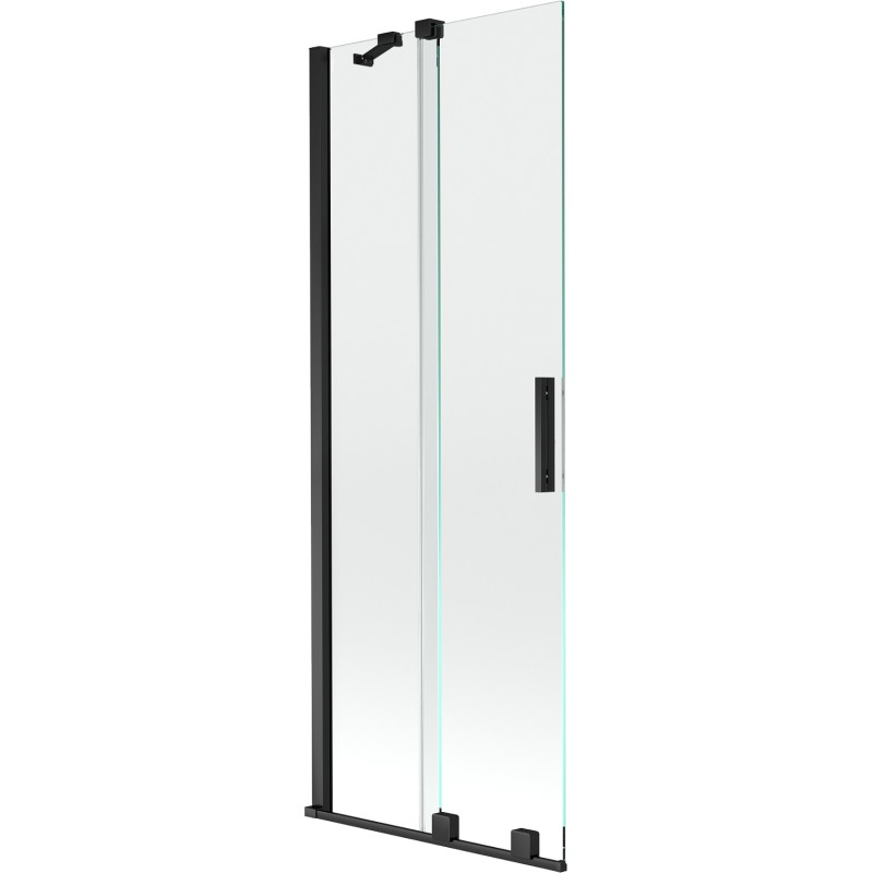 Mexen Velar mampara de baño de 2 hojas deslizantes 75 x 150 cm, transparente, negro - 896-075-000-01-70