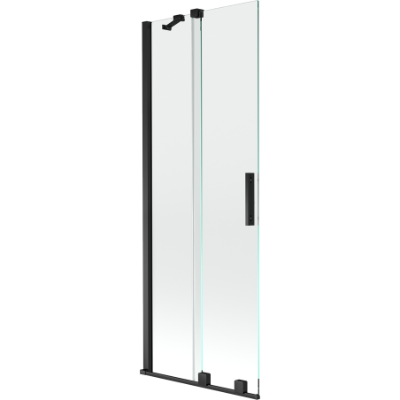 Mexen Velar 2-wing retractable shower screen 75 x 150 cm, transparent, black - 896-075-000-01-70