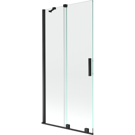 Mexen Velar paravento per vasca da bagno scorrevole a 2 ante 90 x 150 cm, trasparente, nero - 896-090-000-01-70