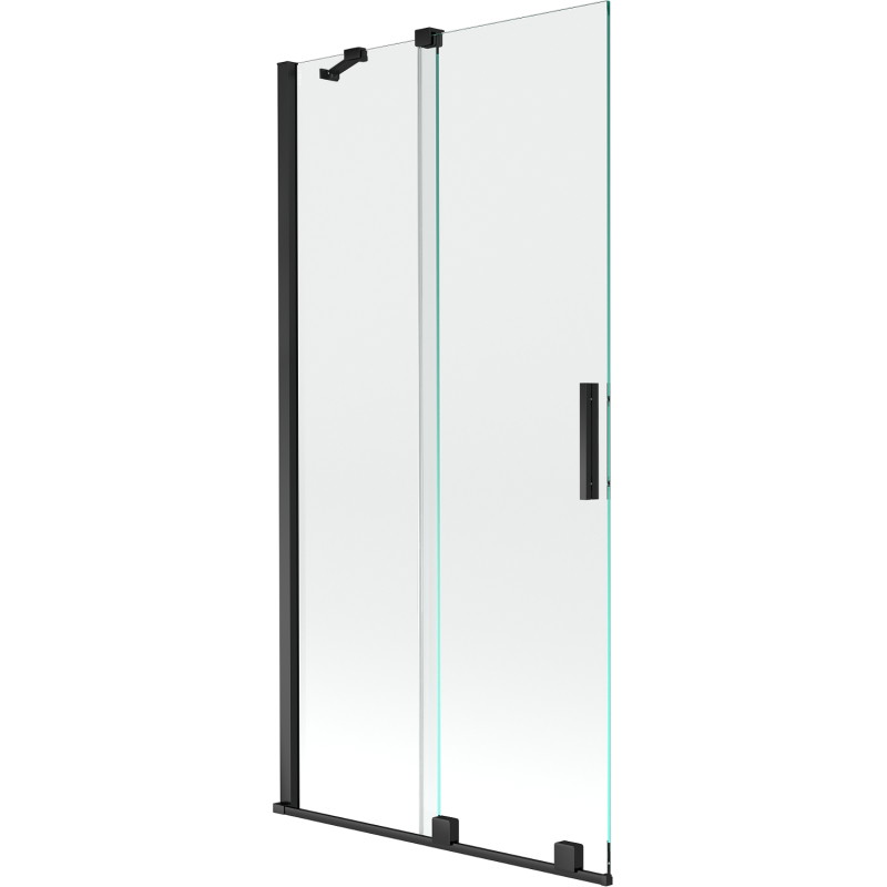 Mexen Velar 2-flügelige, verschiebbare Badewannenabtrennung 95 x 150 cm, transparent, schwarz - 896-095-000-01-70