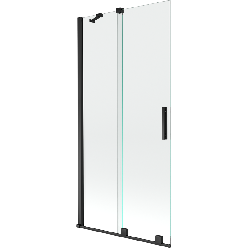 Mexen Velar badwand 2-delig schuifbaar 95 x 150 cm, transparant, zwart - 896-095-000-01-70