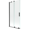Mexen Velar badwand 2-delig schuifbaar 95 x 150 cm, transparant, zwart - 896-095-000-01-70