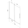 Paroi de Douche Coulissante à 2 Volets Mexen Velar 95 x 150 cm, Transparent, Noir - 896-095-000-01-70