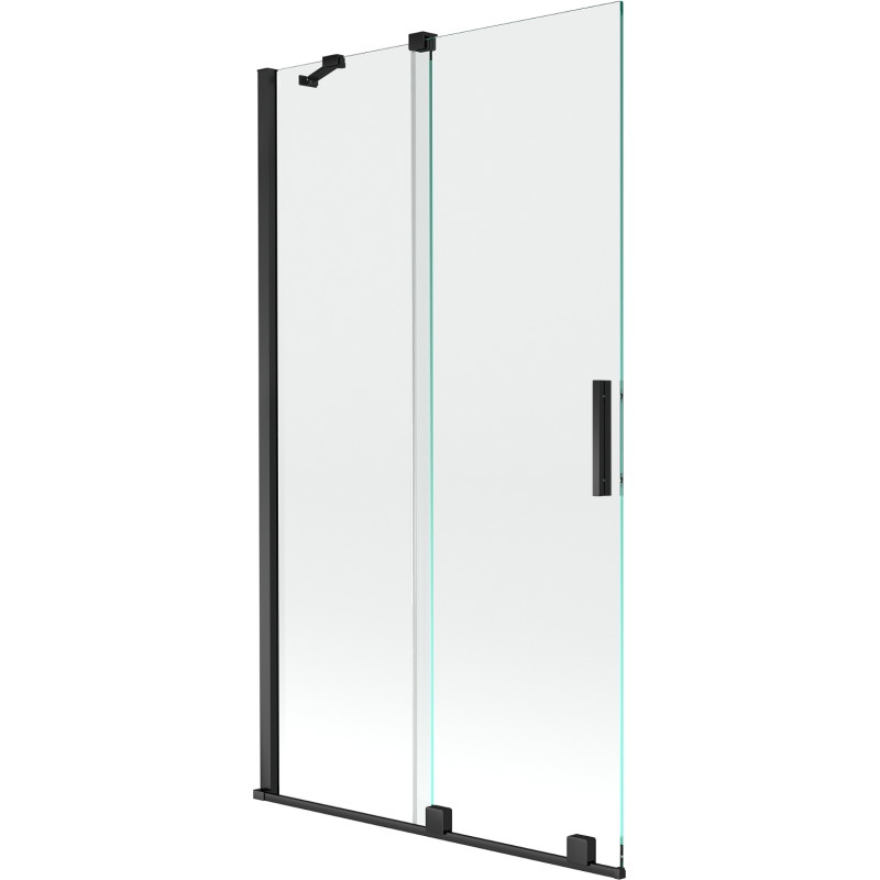 Mexen Velar 2-flügelige, verschiebbare Badewannenabtrennung 100 x 150 cm, transparent, schwarz - 896-100-000-01-70