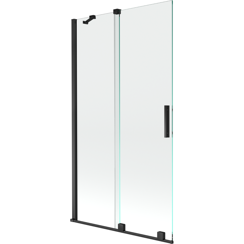 Mexen Velar divisória de duche de 2 painéis deslizante 100 x 150 cm, transparente, preto - 896-100-000-01-70