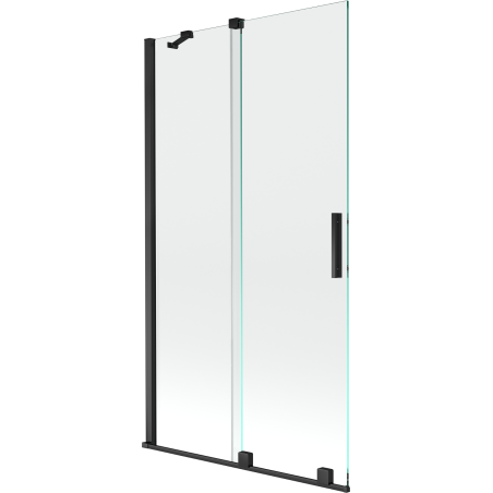 Mexen Velar parawan nawannowy 2-skrzydłowy rozsuwany 100 x 150 cm, transparent, czarny - 896-100-000-01-70