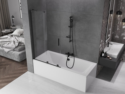 Mexen Velar paroi de baignoire à 2 volets coulissants 100 x 150 cm, transparent, noir - 896-100-000-01-70
