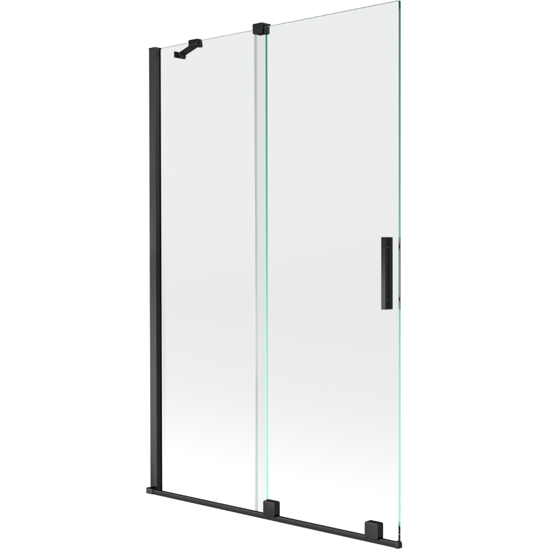 Mexen Velar 2-flügelige, verschiebbare Badewannenabtrennung 110 x 150 cm, transparent, schwarz - 896-110-000-01-70