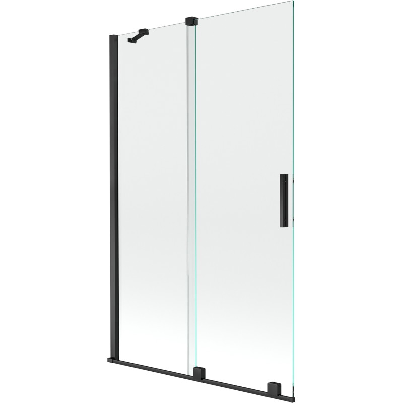 Mexen Velar tweevleugelig schuifbaar badwand 110 x 150 cm, transparant, zwart - 896-110-000-01-70