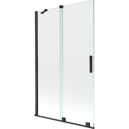Mexen Velar tweevleugelig schuifbaar badwand 110 x 150 cm, transparant, zwart - 896-110-000-01-70