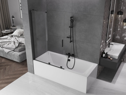 Mexen Velar 2-panel sliding bathtub screen 110 x 150 cm, transparent, black - 896-110-000-01-70