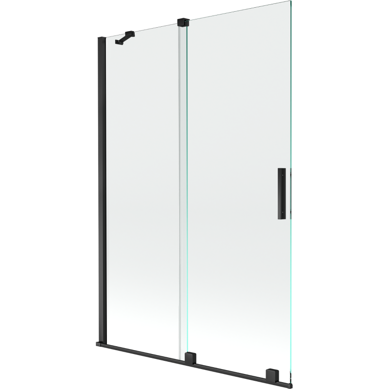 Mexen Velar Χωρισμα ντουζιέρας 2-φτερά συρόμενο 120 x 150 cm, διαφανές, μαύρο