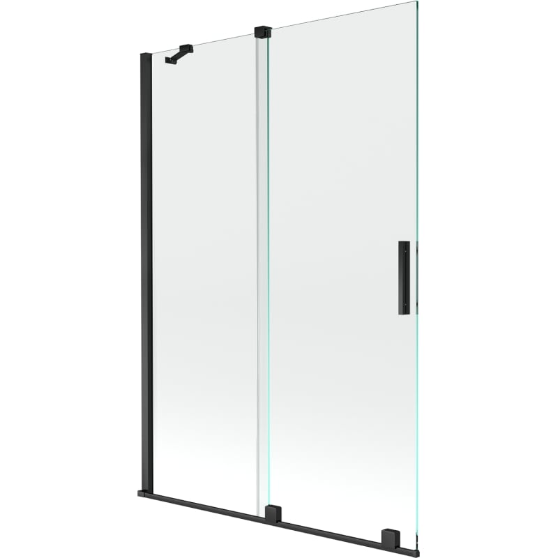 Mexen Velar klizna za kadu s dvokrilnim kliznim vratima 120 x 150 cm, prozirna, crna - 896-120-000-01-70