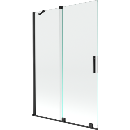 Mexen Velar tvådelad skjutbar duschskärm 120 x 150 cm, transparent, svart - 896-120-000-01-70