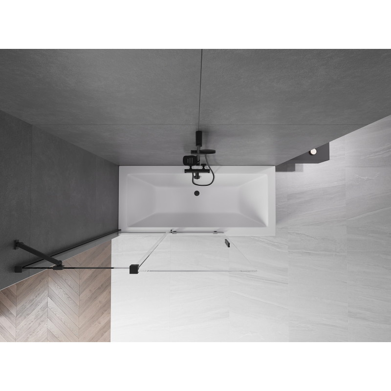 Mexen Velar 2-Panel Sliding Bathtub Screen 120 x 150 cm, Transparent, Black - 896-120-000-01-70