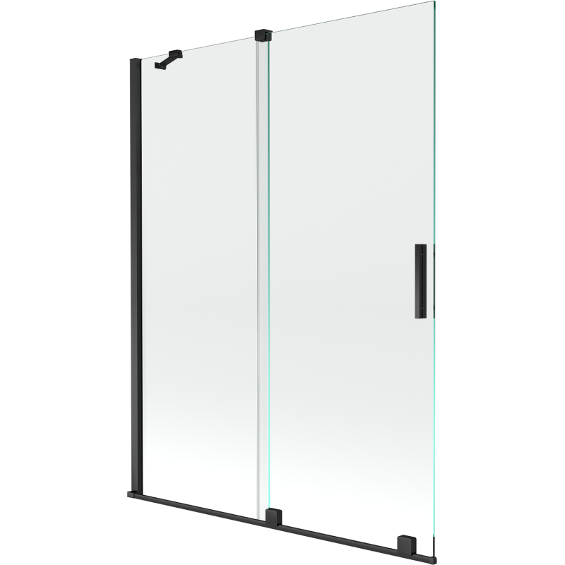 Mexen Velar Duschabtrennung 2-flügelig verschiebbar 130 x 150 cm, transparent, schwarz - 896-130-000-01-70