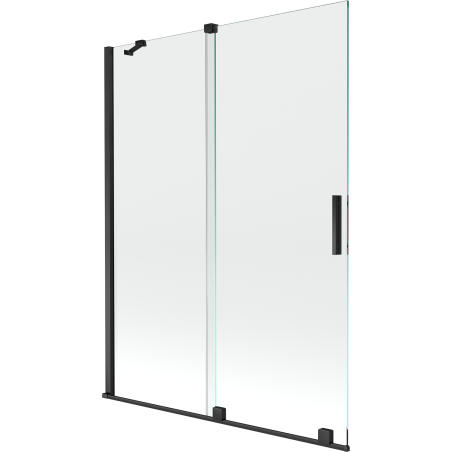 Mexen Velar 2-krilni klizni tuš paravan 130 x 150 cm, prozirno, crno - 896-130-000-01-70
