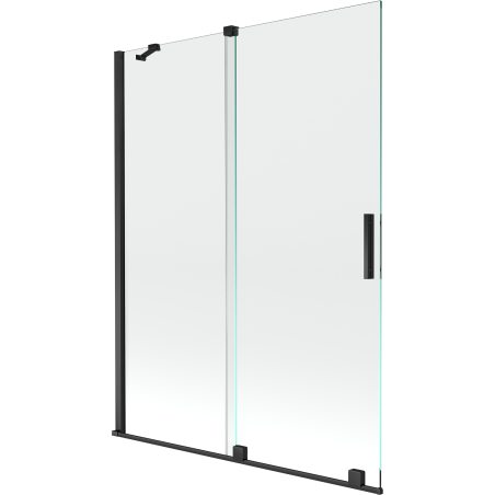 Mexen Velar Duschabtrennung 2-flügelig verschiebbar 130 x 150 cm, transparent, schwarz - 896-130-000-01-70