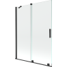 Mexen Velar 2-krilni klizni tuš paravan 130 x 150 cm, prozirno, crno - 896-130-000-01-70