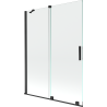 Mexen Velar tweepanelige uitschuifbare badwand 130 x 150 cm, transparant, zwart - 896-130-000-01-70