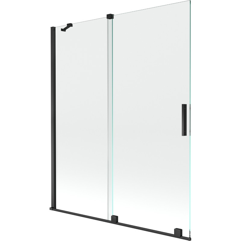 Mexen Velar 2-flügelige, verschiebbare Badewannenfaltwand 140 x 150 cm, transparent, schwarz - 896-140-000-01-70