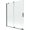 Mexen Velar mampara de bañera de 2 paneles deslizantes 140 x 150 cm, transparente, negra - 896-140-000-01-70