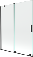 Mexen Velar badwand tweedelig verschuifbaar 140 x 150 cm, transparant, zwart - 896-140-000-01-70