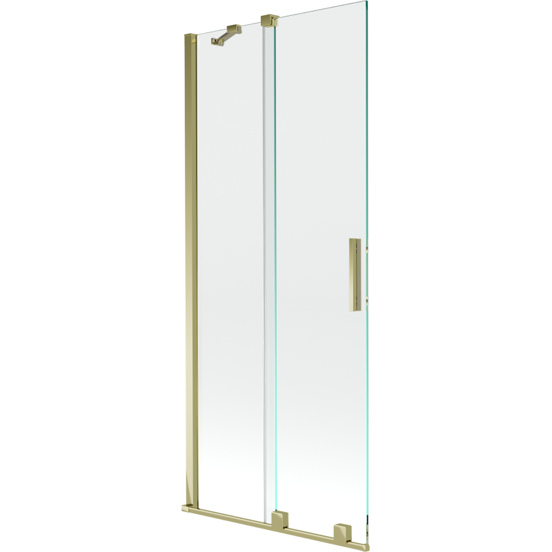 Mexen Velar parawan nawannowy 2-skrzydłowy rozsuwany 80 x 150 cm, transparent, złoty - 896-080-000-01-50