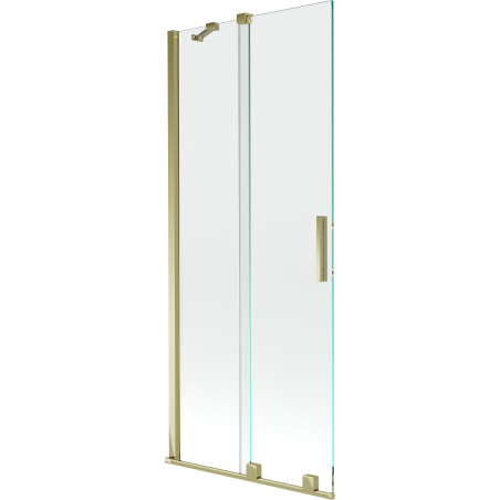 Mexen Velar parawan nawannowy 2-skrzydłowy rozsuwany 80 x 150 cm, transparent, złoty - 896-080-000-01-50