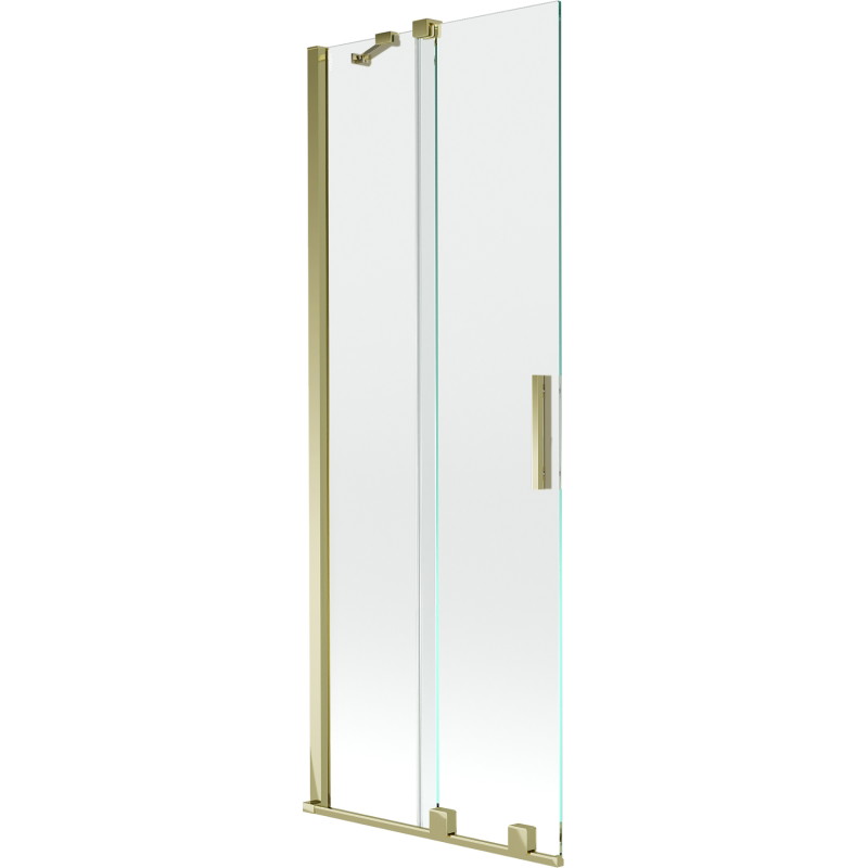 Mexen Velar tweevleugelig uitschuifbaar badwand 70 x 150 cm, transparant, goud - 896-070-000-01-50