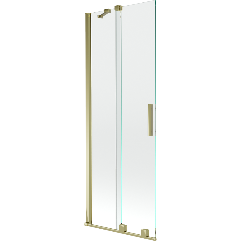 Mexen Velar tweevleugelige verschuifbare badwand 75 x 150 cm, transparant, goud - 896-075-000-01-50