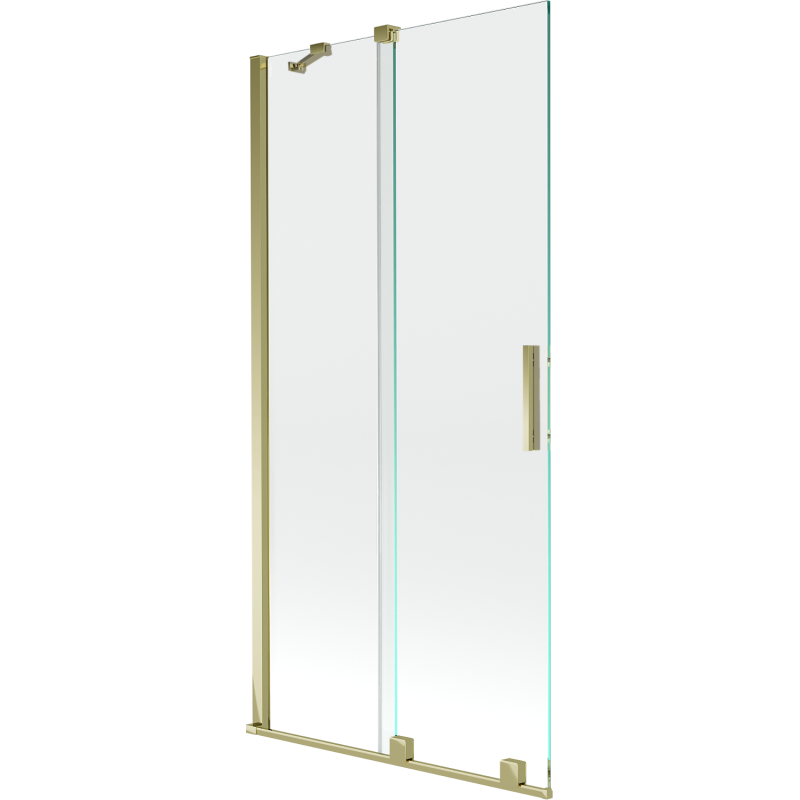 Mexen Velar parawan nawannowy 2-skrzydłowy rozsuwany 90 x 150 cm, transparent, złoty - 896-090-000-01-50