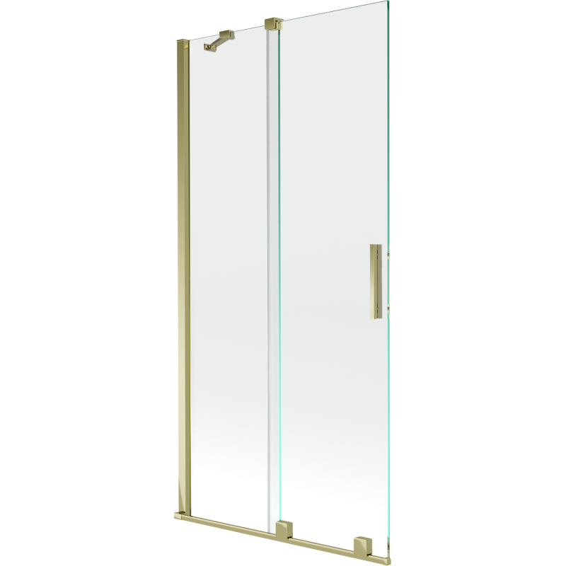 Mexen Velar badwandafscherming 2-delig schuifbaar 95 x 150 cm, transparant, goud - 896-095-000-01-50