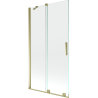 Mexen Velar paratia per vasca da bagno a 2 ante scorrevoli 100 x 150 cm, trasparente, dorato - 896-100-000-01-50