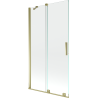 Mexen Velar pare-douche de bain à 2 battants coulissants 100 x 150 cm, transparent, doré - 896-100-000-01-50